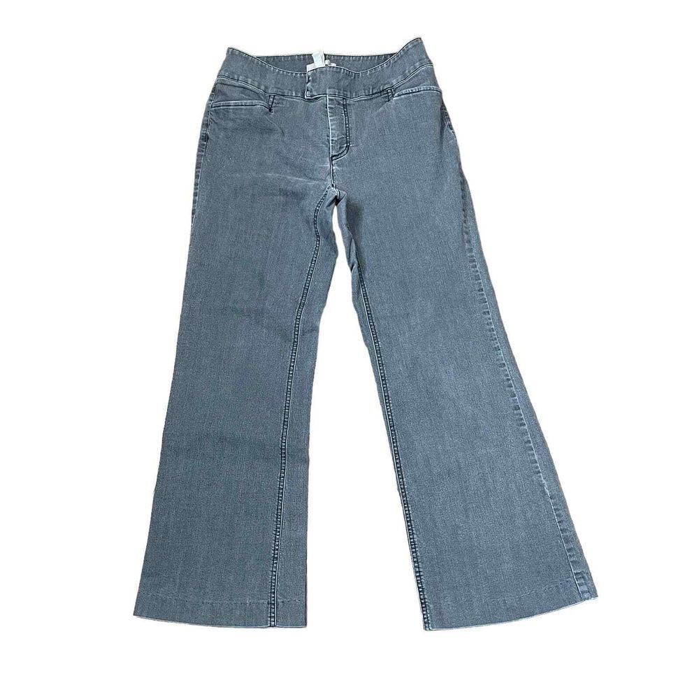 Chico's Crop Jeans Size 0.5 Regular Gray‎ Bootcut Stretch Blend Womens 30X28